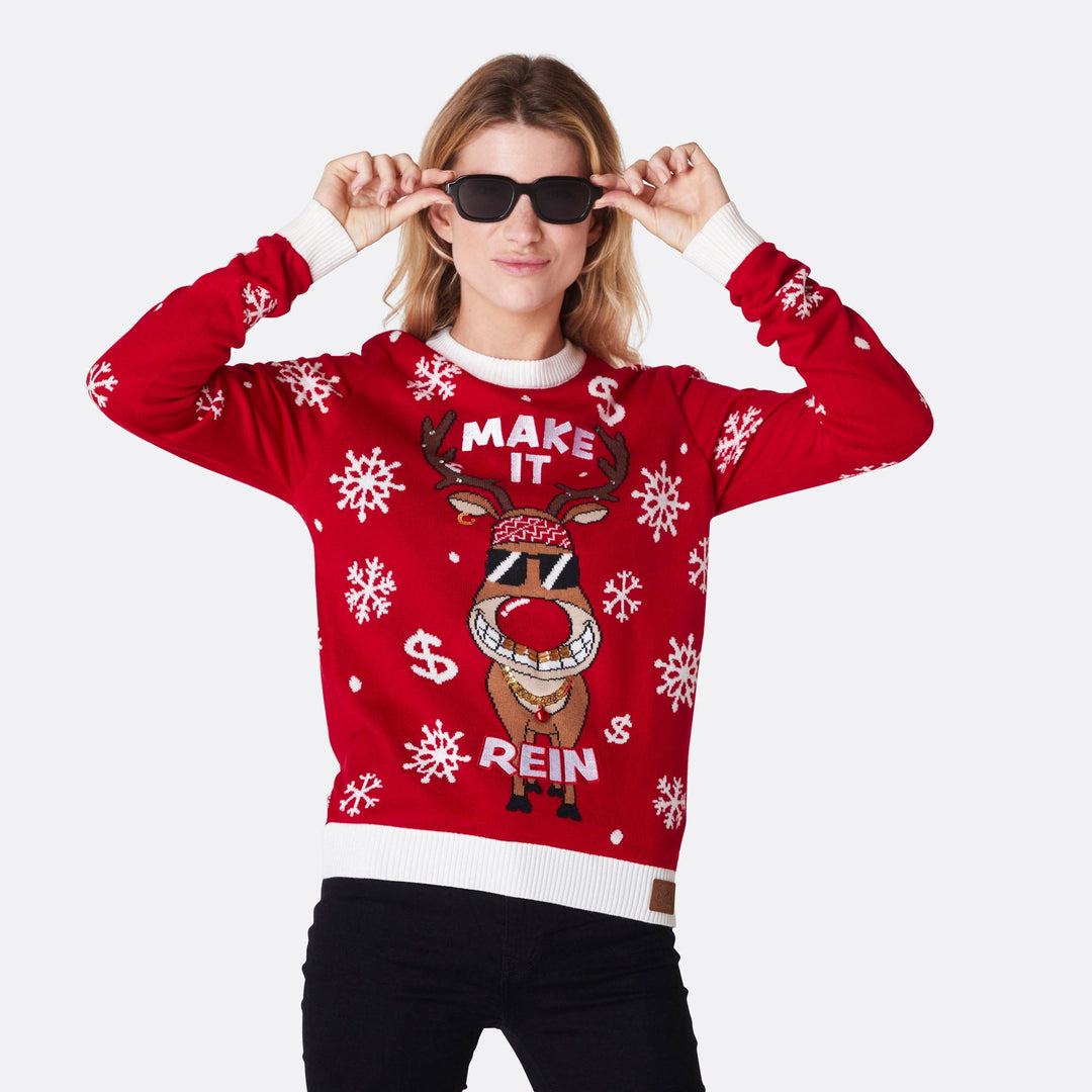 Women's Make it Rein Christmas Sweater