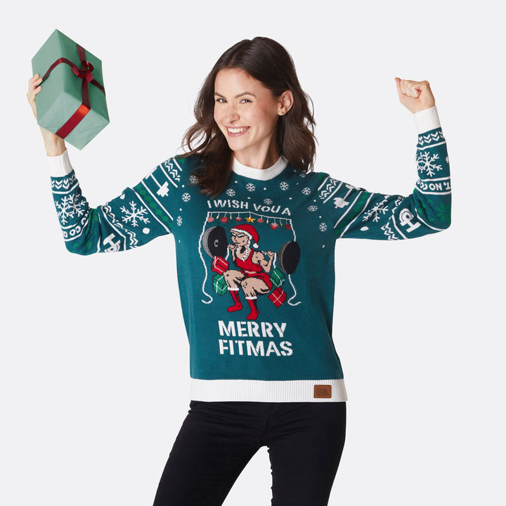 Women's Merry Fitmas Christmas Sweater