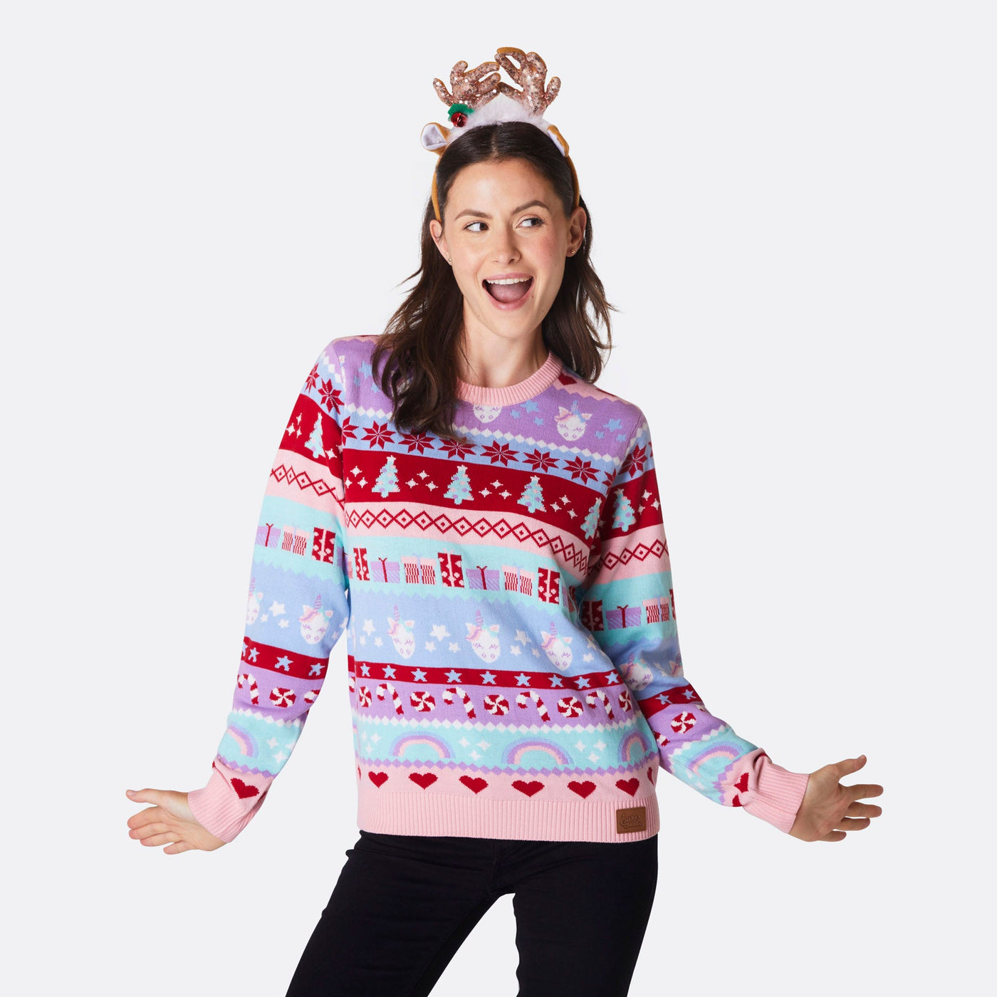 Women's Pink Christmas Sweater