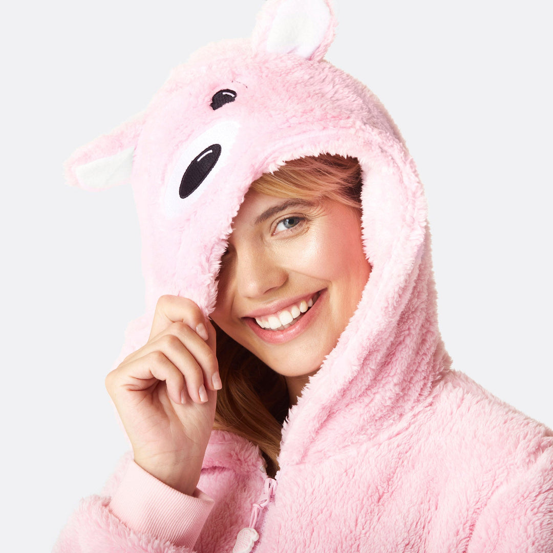 Women's Pink Teddy Bear Onesie