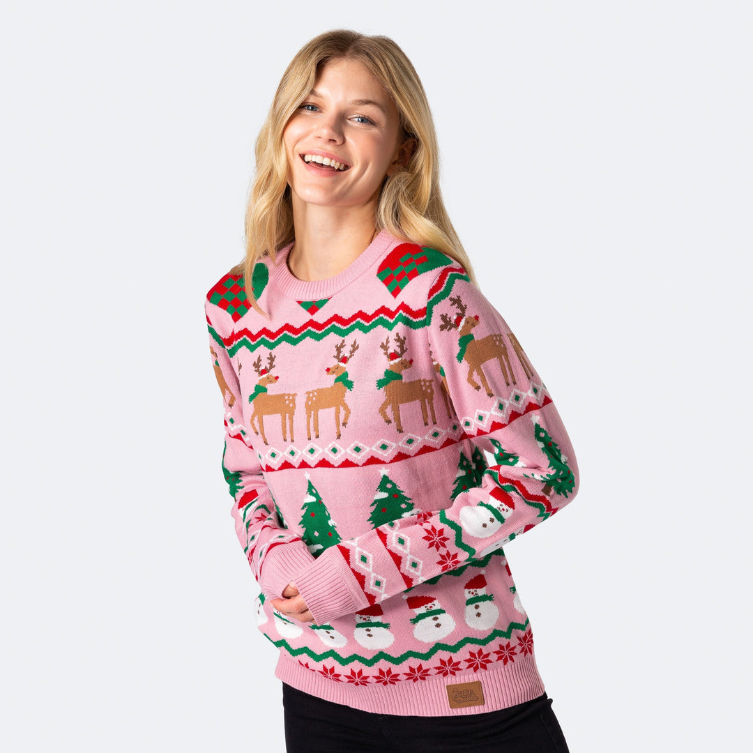 Women's Pink Ugly Christmas Sweater