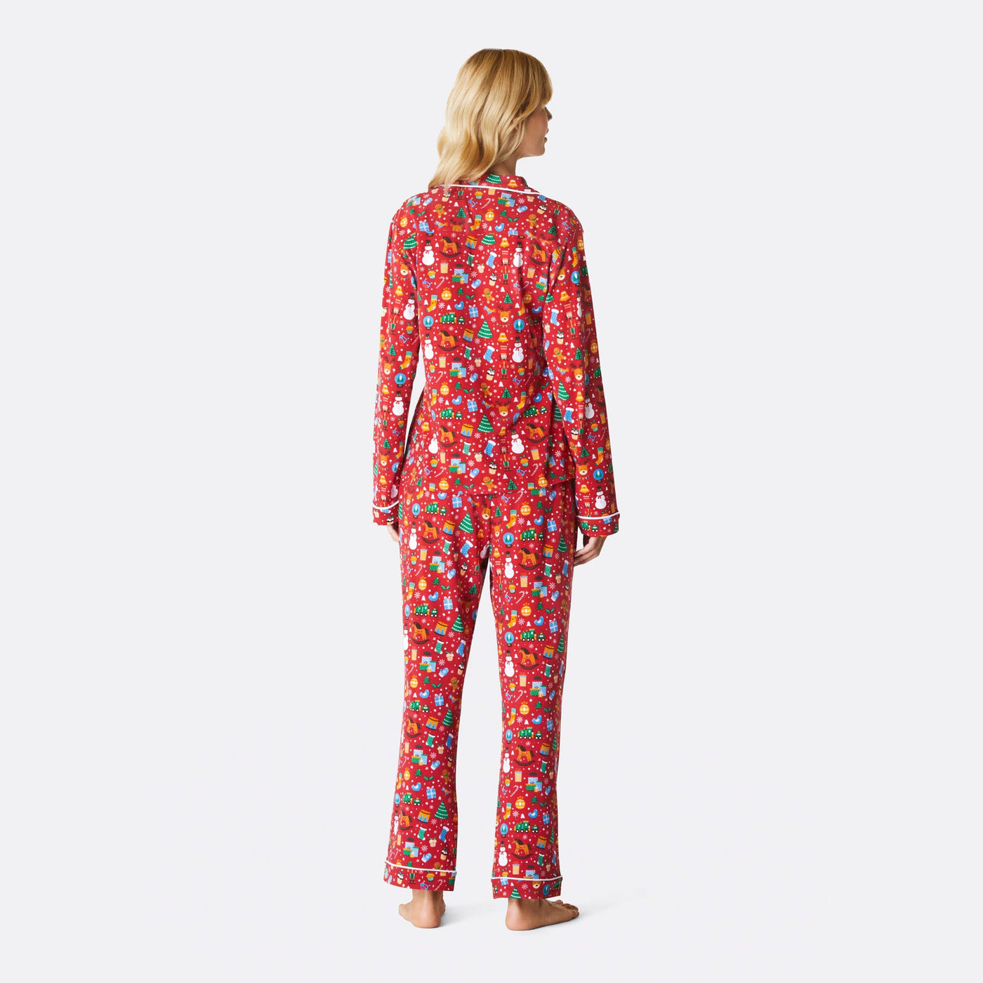 Women's Red Christmas Dream Collared Christmas Pyjamas