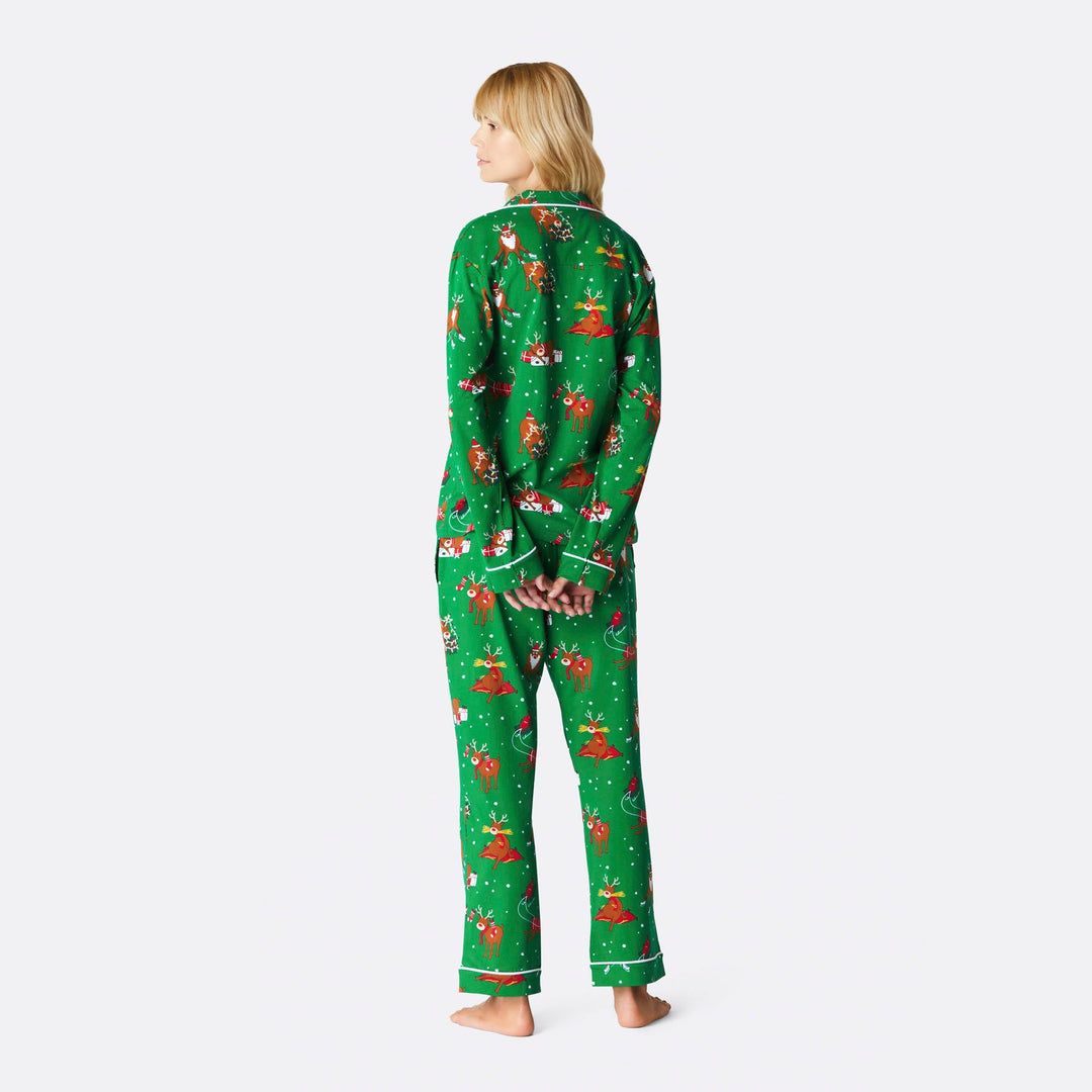 Women's Reindeer Collared Christmas Pyjamas