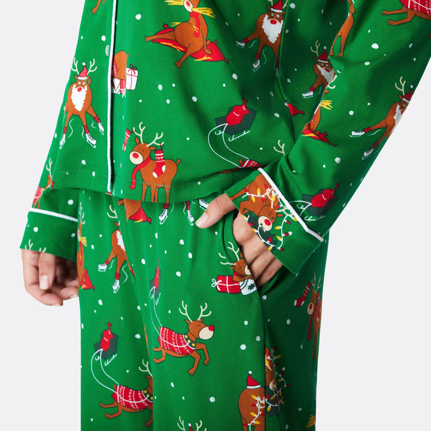Women's Reindeer Collared Christmas Pyjamas
