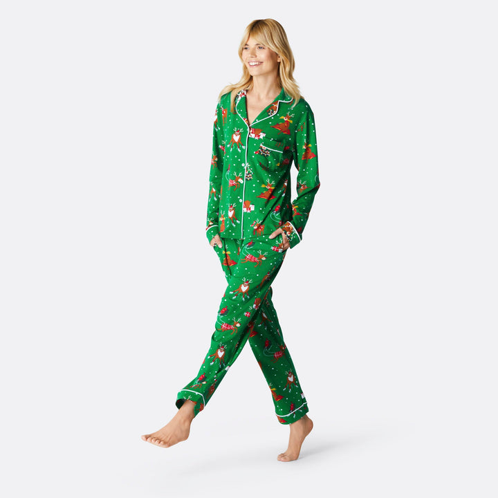 Women's Reindeer Collared Christmas Pyjamas