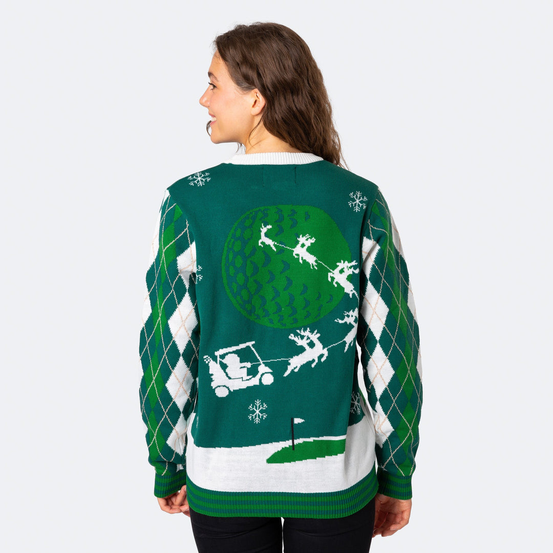 Women's Santa Golfer Christmas Sweater