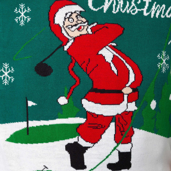 Women's Santa Golfer Christmas Sweater