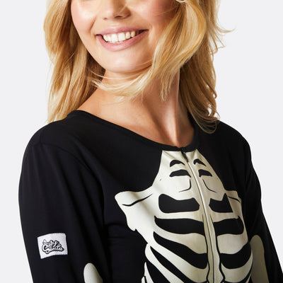 Womens Skeleton Halloween Bodysuit