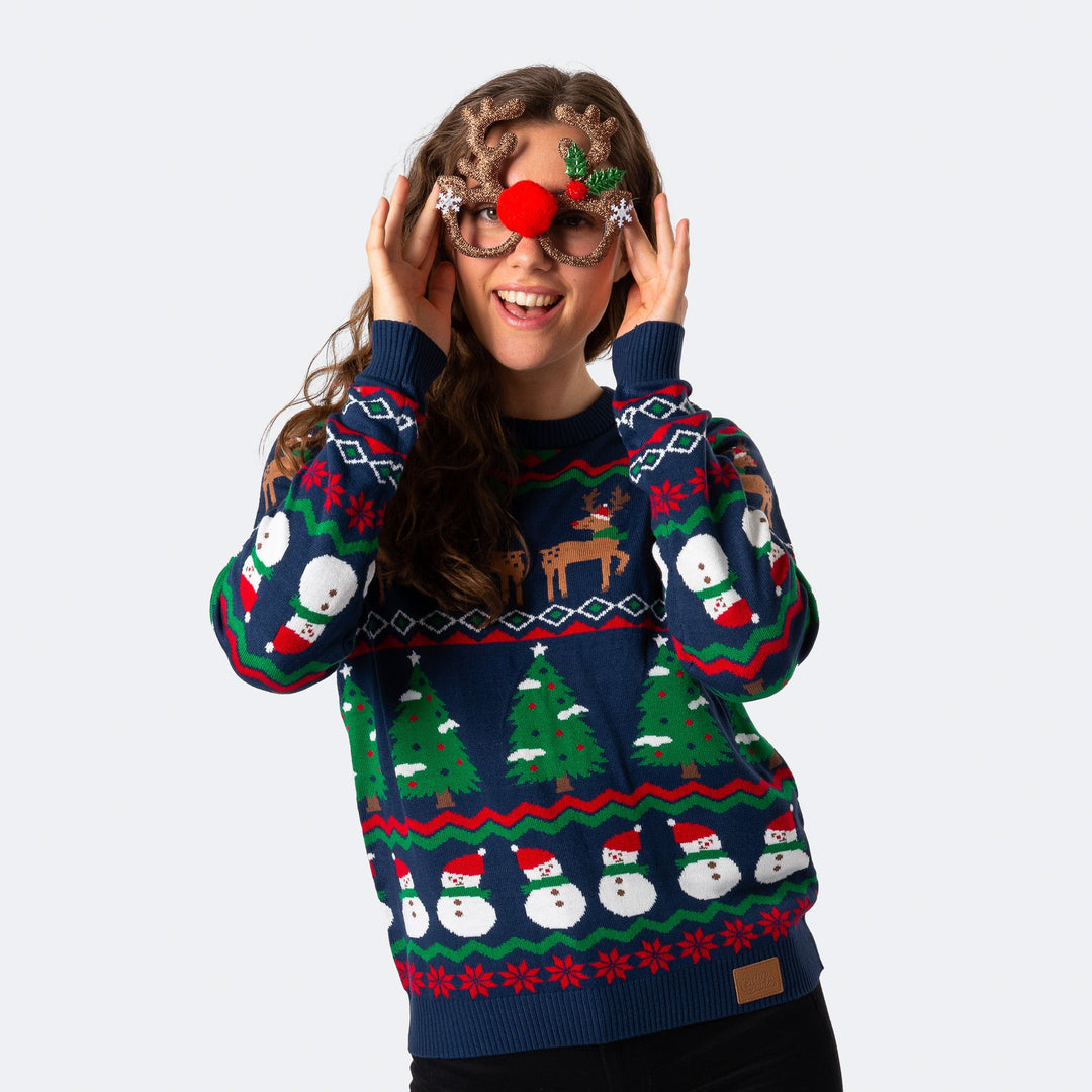 Women's Ugly Blue Christmas Sweater