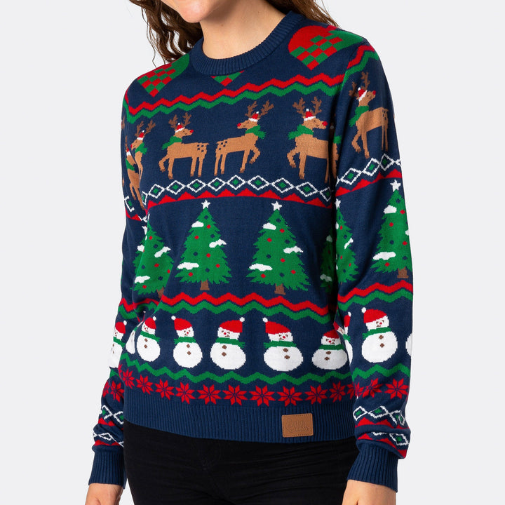 Women's Ugly Blue Christmas Sweater