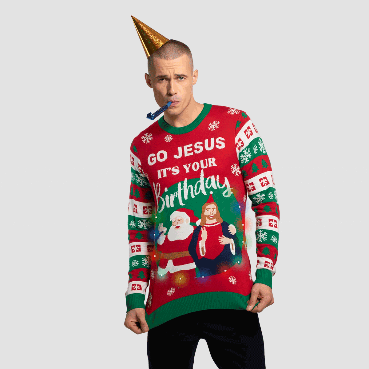 SillySanta - Men's Go Jesus, it's Your Birthday! Christmas Sweater