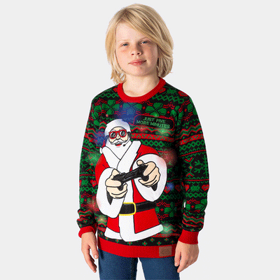 SillySanta - Kids' "Just Five More Minutes" Christmas Sweater