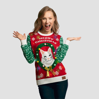 SillySanta - Women's Meowy Christmas Sweater