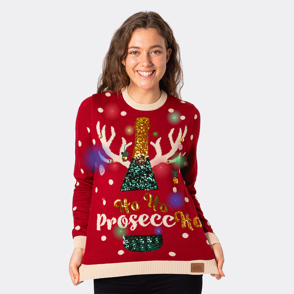 SillySanta - Women's Prosecco Christmas Sweater